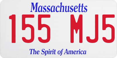 MA license plate 155MJ5