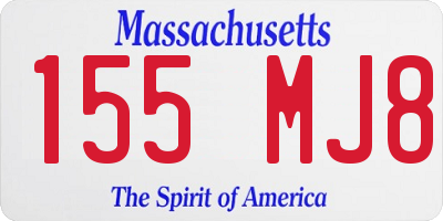 MA license plate 155MJ8