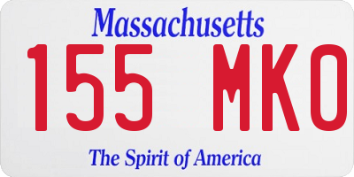 MA license plate 155MK0