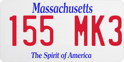 MA license plate 155MK3