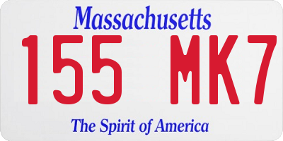 MA license plate 155MK7