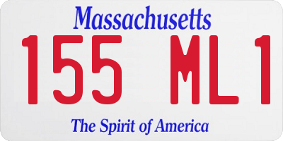 MA license plate 155ML1