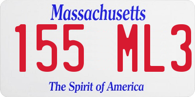 MA license plate 155ML3