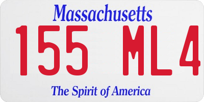 MA license plate 155ML4