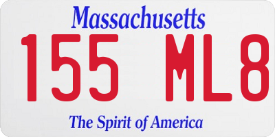 MA license plate 155ML8