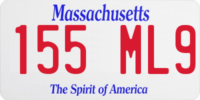 MA license plate 155ML9