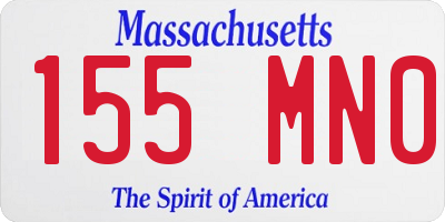 MA license plate 155MN0
