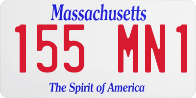 MA license plate 155MN1