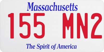 MA license plate 155MN2