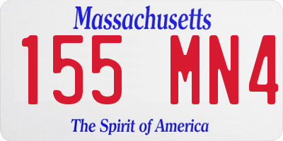 MA license plate 155MN4