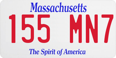 MA license plate 155MN7