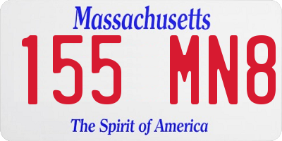 MA license plate 155MN8