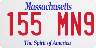 MA license plate 155MN9