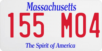 MA license plate 155MO4