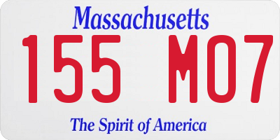 MA license plate 155MO7