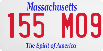 MA license plate 155MO9