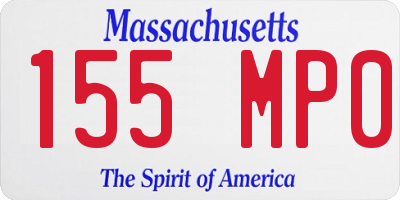 MA license plate 155MP0