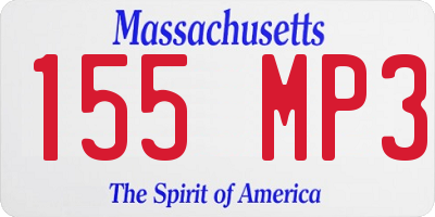 MA license plate 155MP3