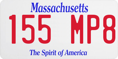 MA license plate 155MP8