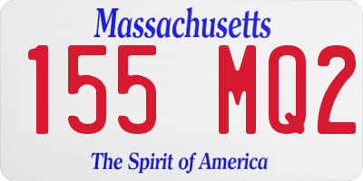 MA license plate 155MQ2
