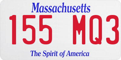 MA license plate 155MQ3