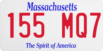 MA license plate 155MQ7