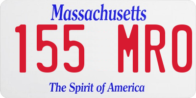 MA license plate 155MR0