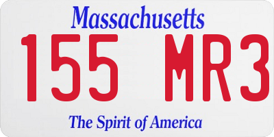 MA license plate 155MR3