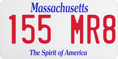 MA license plate 155MR8