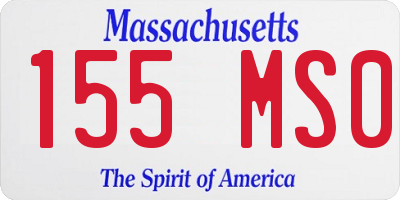 MA license plate 155MS0