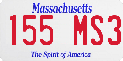 MA license plate 155MS3