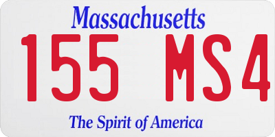 MA license plate 155MS4
