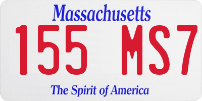 MA license plate 155MS7