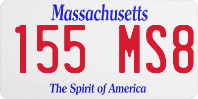 MA license plate 155MS8
