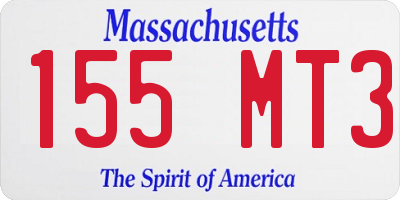 MA license plate 155MT3
