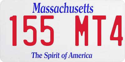 MA license plate 155MT4