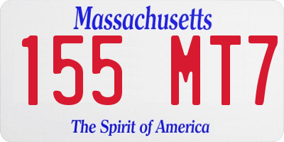 MA license plate 155MT7