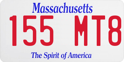 MA license plate 155MT8