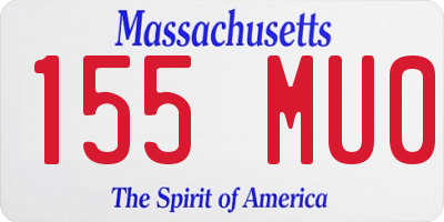 MA license plate 155MU0