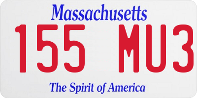 MA license plate 155MU3