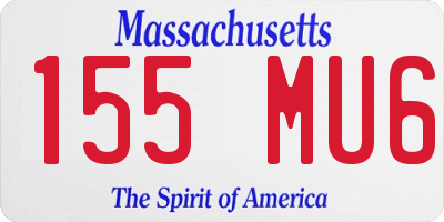MA license plate 155MU6