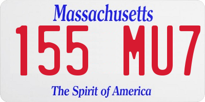 MA license plate 155MU7