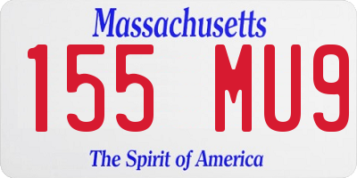 MA license plate 155MU9