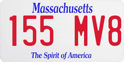 MA license plate 155MV8