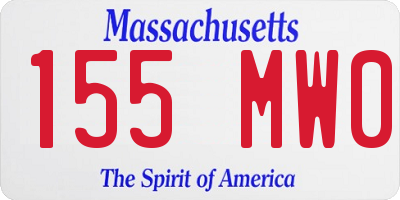 MA license plate 155MW0