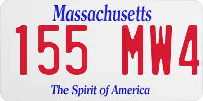 MA license plate 155MW4