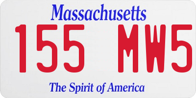 MA license plate 155MW5