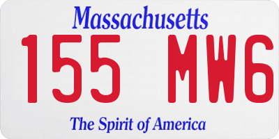 MA license plate 155MW6