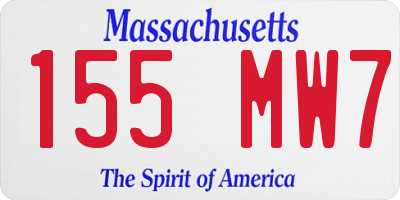 MA license plate 155MW7