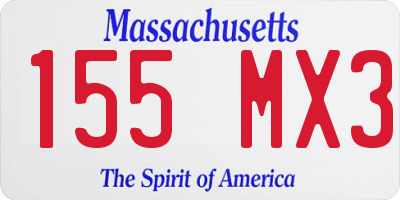 MA license plate 155MX3